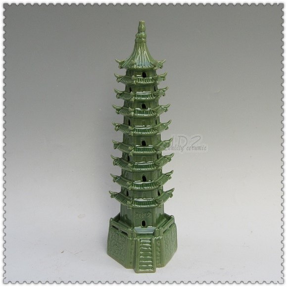 Value recommended Jingdezhen ceramics antique sculpture color glazed pagoda Wenchang Pagoda religious ritual offering ornaments