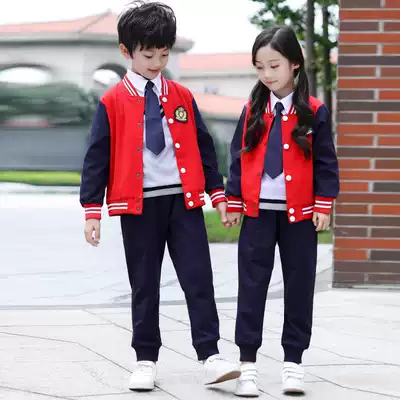 Kindergarten garden clothes spring and autumn winter clothes Primary School uniforms teacher red sports suits class uniforms college style baseball uniforms