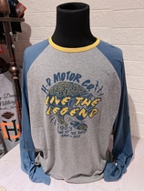 Spot XL 201209 Magic Domain Locomotive Hareharley Man Inserted Shoulder Retro Modell Long Sleeve T-shirt