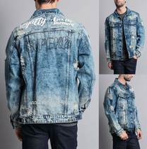 19425 US Imported Rock Locomotive Punk Drowing Cowboy Jacket