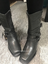 17803 Magic Domain Harley Ladies Riding Shoes Double Buckle Vintage Boots Mid Boots USA Imported