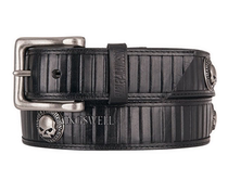 17628 Devil Harley Mens Black Power Skull Leather Belt USA Imported