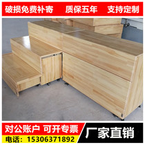 Music chorus conductor steps movable folding push-pull retractable solid wood chorus stage shadow floor steps three layers