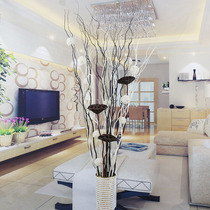 Dry branch flower living room decoration simulation flower silk flower floor porch partition curly willow rattan ball set