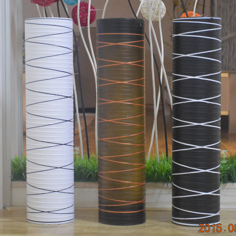 Resin Vase Rattan Rattan PVC Flower Arrangement Living Room Floor Decoration Ornament Modern Crafts