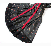 Dianqing Limited Black Flower Vintage Daily Hanfu Women High Waist Skirt Spring and Summer One Piece Waist Medium-length dress