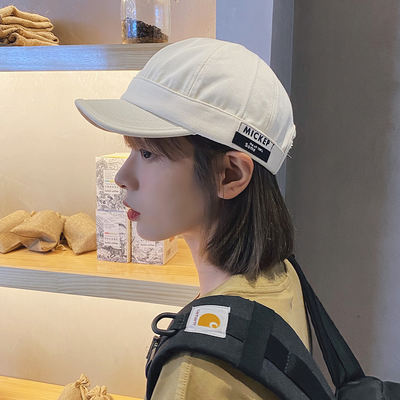 Japanese street fashion patchwork short-brimmed baseball caps for men and women, ins trendy and versatile soft top baseball caps, sun protection caps