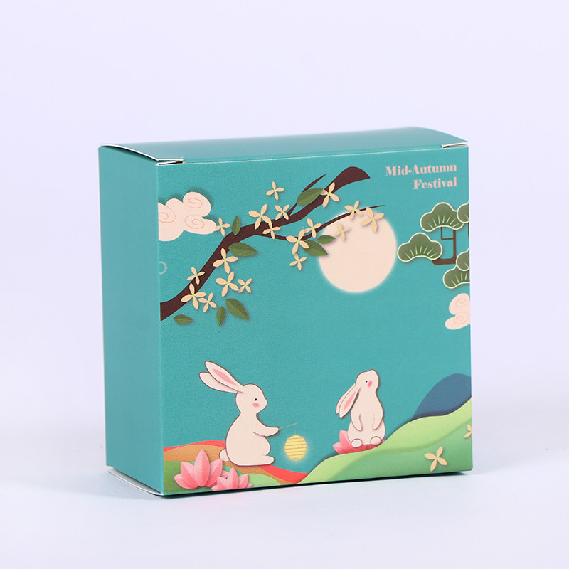 картон 50个价月饼小盒子单个内盒包装盒中秋茶饼独立礼盒单颗小方纸盒