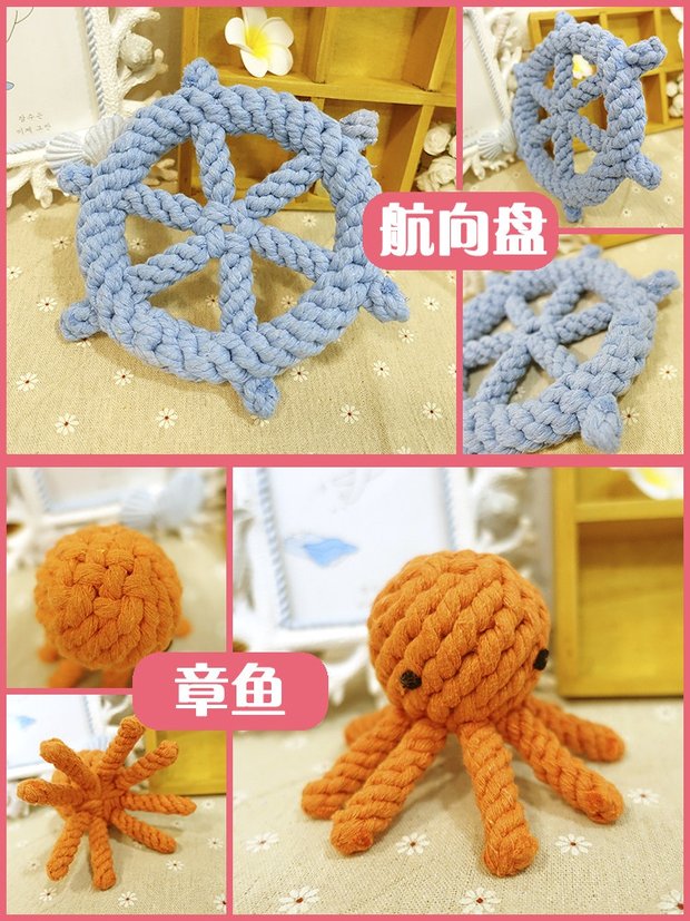 Puppy chó đồ chơi cắn cắn mol đào tạo đồ chơi dây thừng nút mèo đồ chơi teddy lông vàng chó con đồ chơi vật nuôi đồ dùng cho mèo