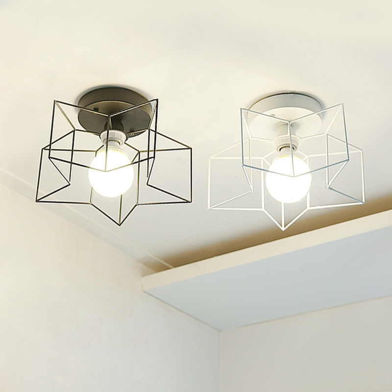 Creative Personality Pentagram Ceiling Lights Nordic Brief Single Head Industrial Wind Aisle Balcony Walkway Door Hall Entrance Lights-Taobao