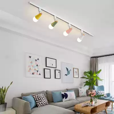 Nordic track lights creative personality led small living room TV background wall rail track track strip spotlight