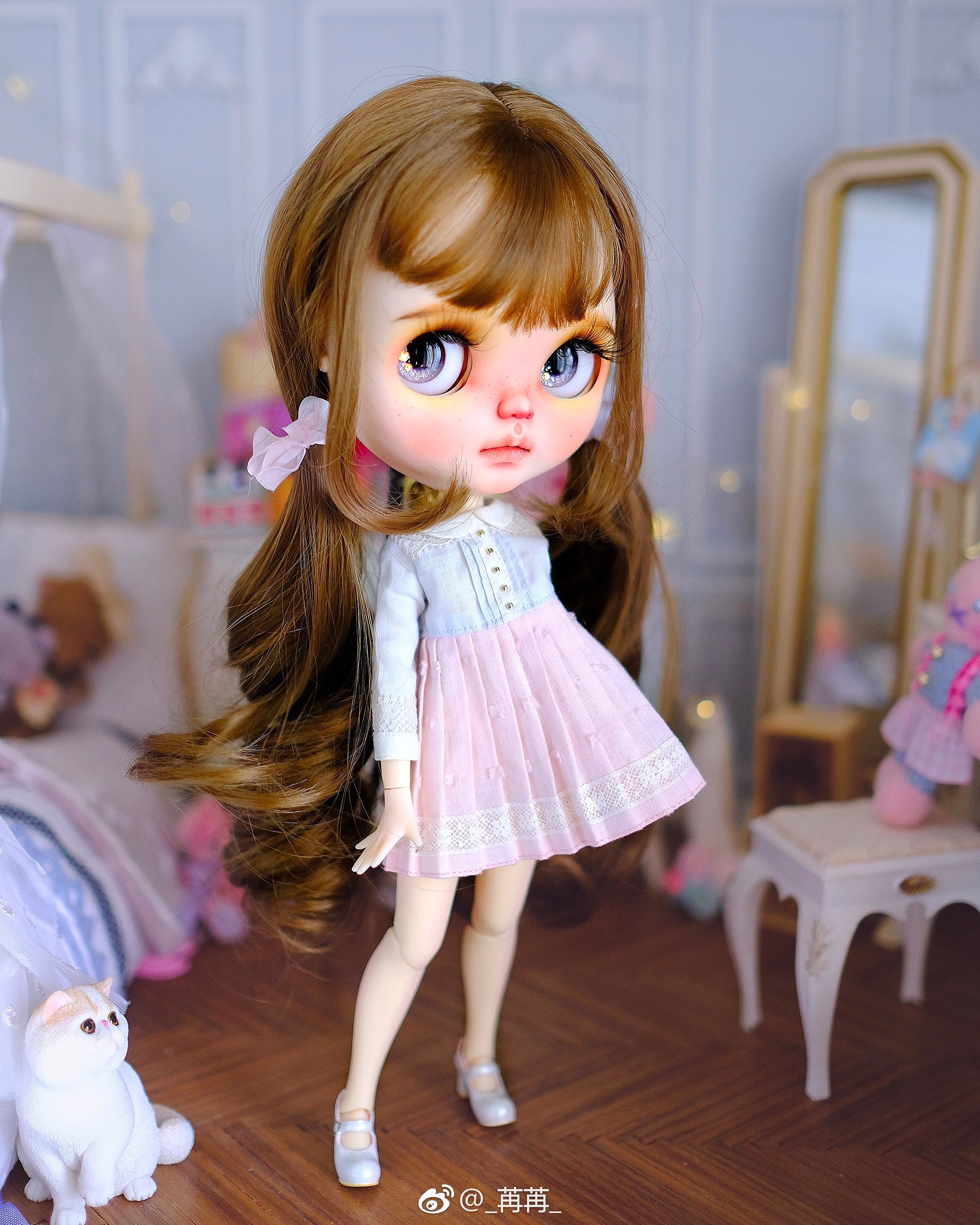 (Daxiao 03) (Sweet) (In stock) Blythe Wig No Scalp Trembling Shun High Temperature Silk