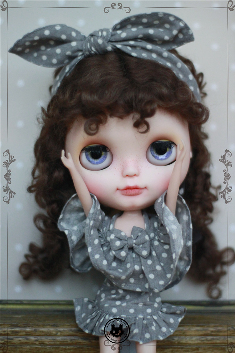 (MMD24) (soft soft) (spot) wig wool blythe small cloth real Mahai splicing version