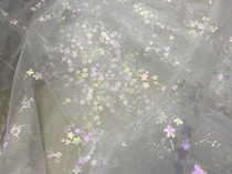 Colorful Flowers Mesh Gown Wedding Dress Dress Dress DIY Mesh Gauze Stock