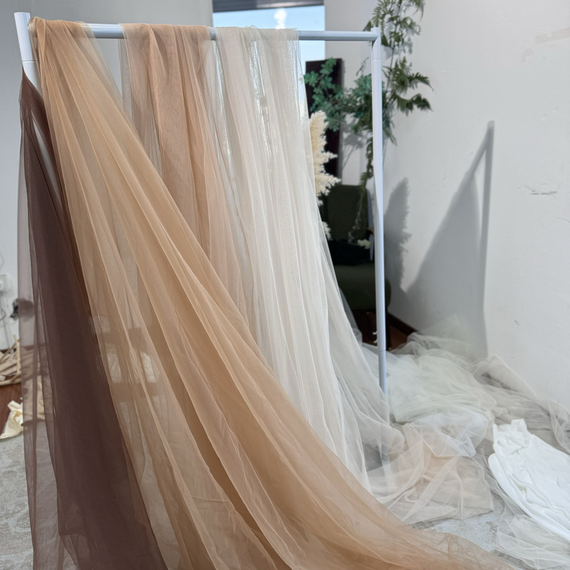 Maillard Apricot Coffee Khaki Mesh Solid Color Soft Mesh Special Mesh Series Plain Nude Skin Color