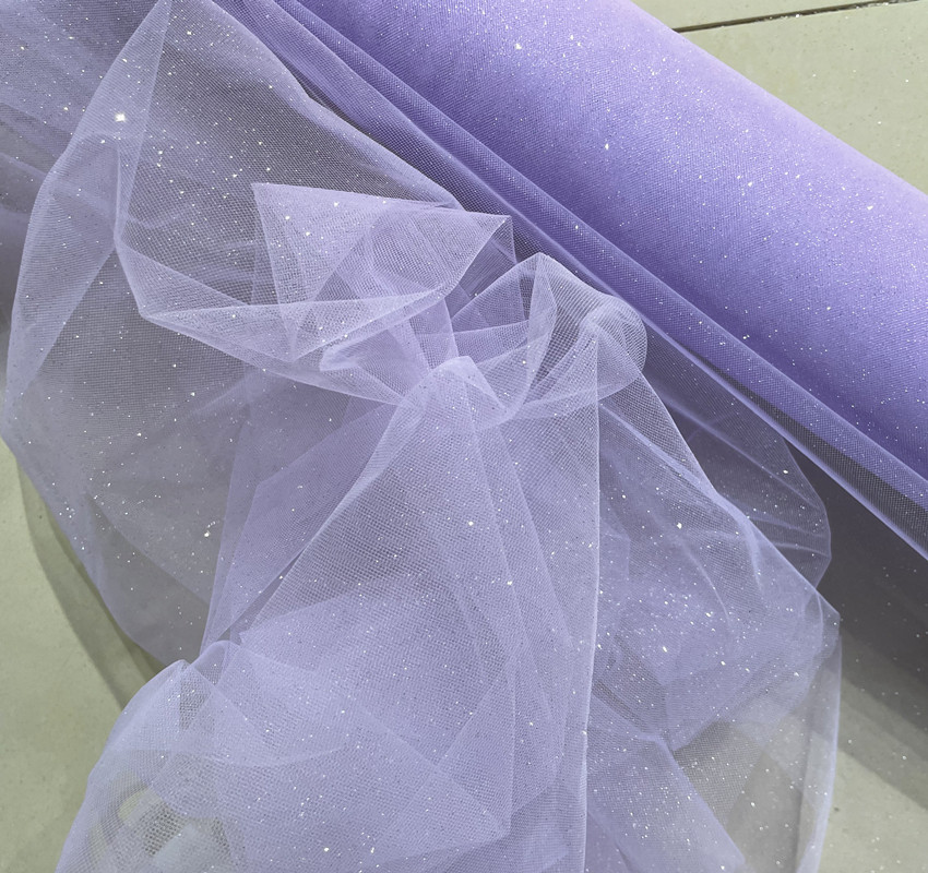 Purple Champagne Fine Flash Powder Medium Hard Shiny Crystal Clear Net Yarn Background Arrangement Mesh Yarn Wedding Dresses Fabric