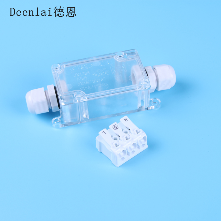 Waterproof junction box IP65 waterproof class outdoor transparent junction box with terminal dust - proof UV junction box