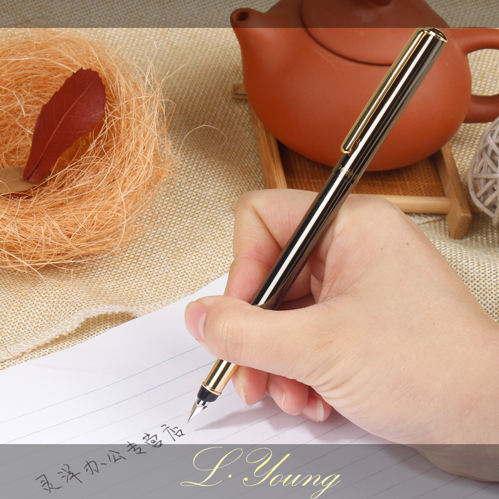 Purchase 2 to 1 ) Rotten pen 696 Special triangle sharp iridium pen students practice metal business pen