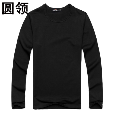 Mùa thu đông nam dày áo thun tay dài nam trẻ trung cộng với nhung Hàn Quốc Slim Slim màu cổ chữ V áo thun nam cổ tròn