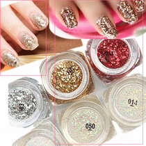 Nail detachable light therapy color glue SEQUIN GLITTER Barbie GLUE NAIL POLISH glue MAGIC color CHAMPAGNE SILVER LARGE CAN 15ML