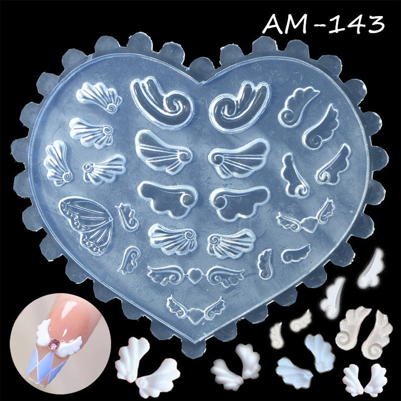 Internet Celebrity Sailor Moon Bow Mold Little Angel Wings Nail Art Silicone Mold Nail Decoration Tool