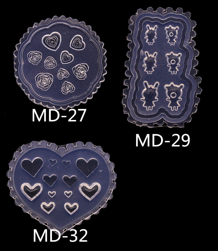 Decor & Md27 + 29 + 32new pattern manicure Carving mould Cartoon Mickey head Mickey Mouse Bear nail decorate Soft candy silica gel Abrasives love