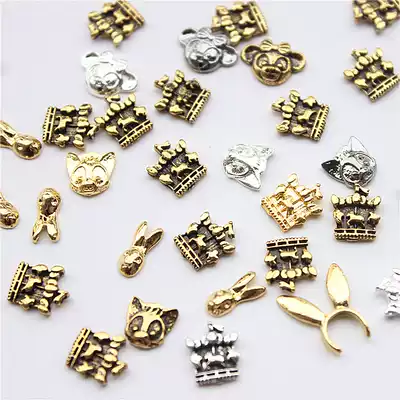 Nail Art Japanese Bunny Girl Little Rabbit Head Big Ears Metal Alloy Jewelry Light Therapy Nail Diamond Decoration Cartoon Cute