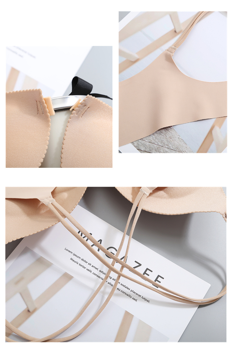 Nút trước không có vòng thép tập hợp áo ngực chéo đẹp lưng dây đeo gợi cảm backless không có dấu vết nhỏ ngực mỏng cup đồ lót nữ áo lót cho người nâng ngực
