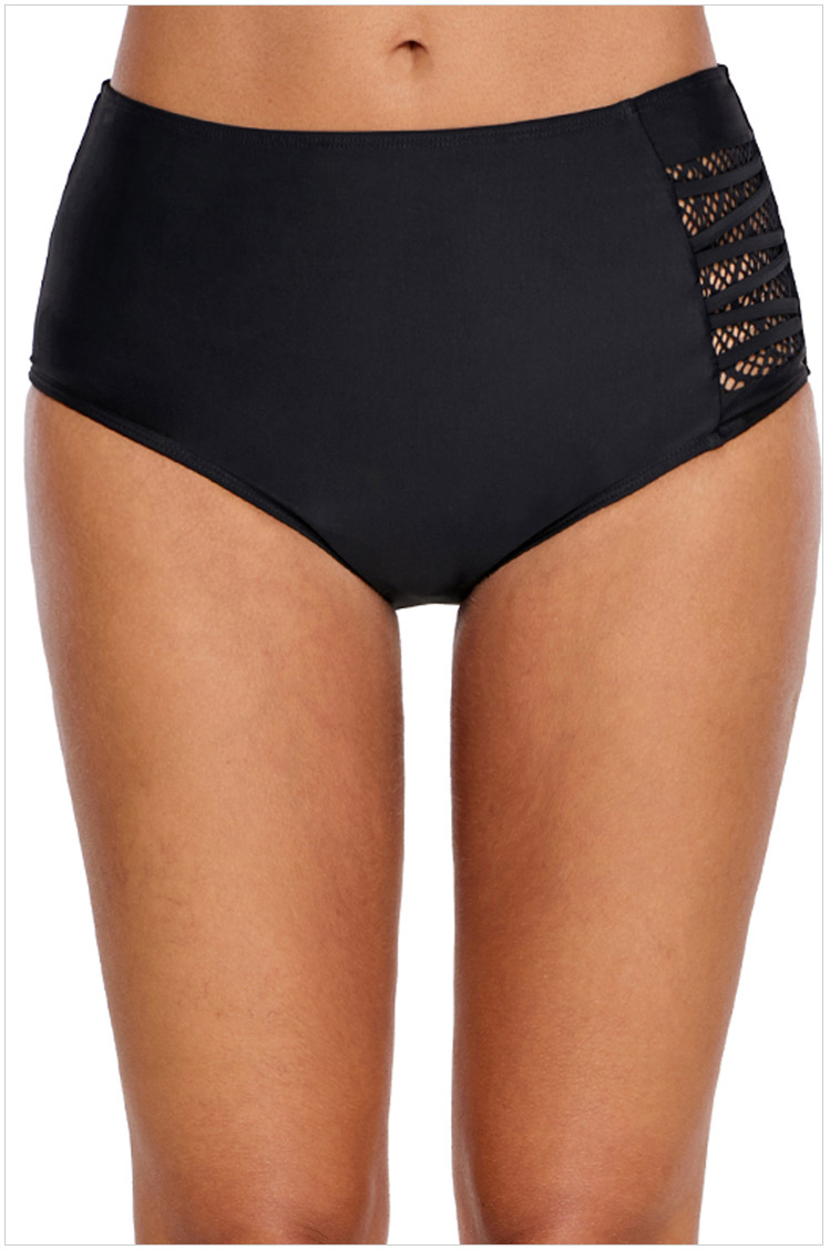 Shi Ying Châu Âu và Châu Mỹ Bikini Quần đáy tam giác Quần lưng cao Quần đen Spa Quần short đi biển Quần 410843 - Quần bãi biển quần đi biển nam vải dù