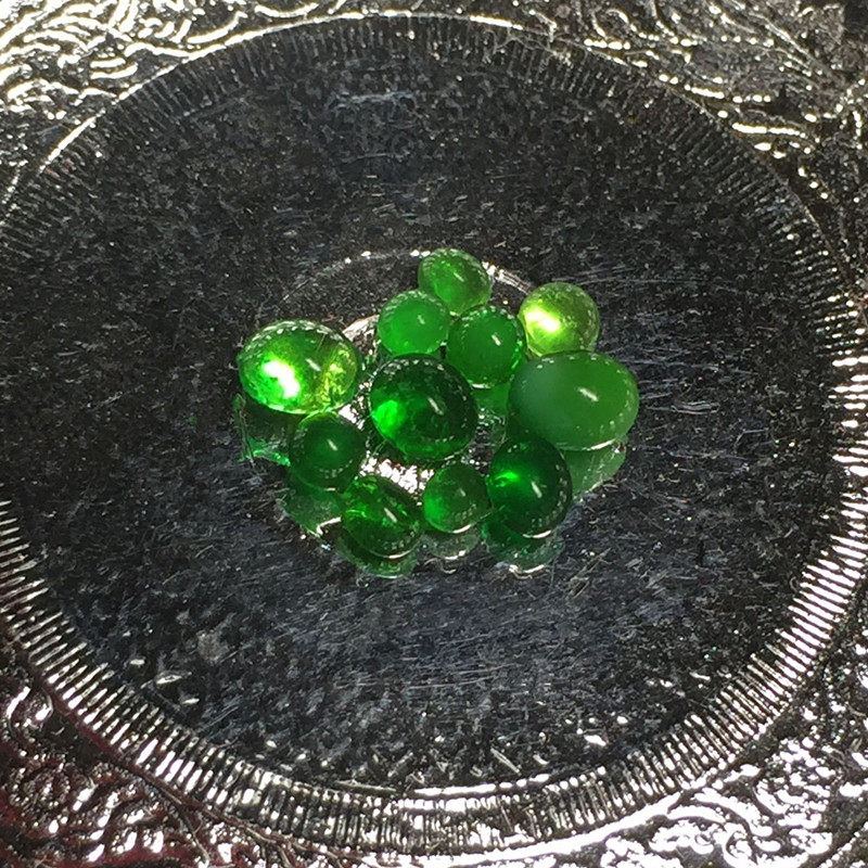 Shakya Buddha Rare Green N Solid Seeds Containing Stupa Offerings