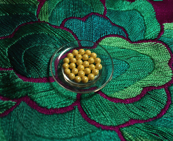 Pearl yellow 2mm large yellow God of wealth strong son Tibetan stupa