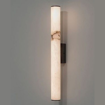 All copper Nordic French Spanish natural marble wall lamp new Chinese style study background wall aisle bedroom bedside lamp