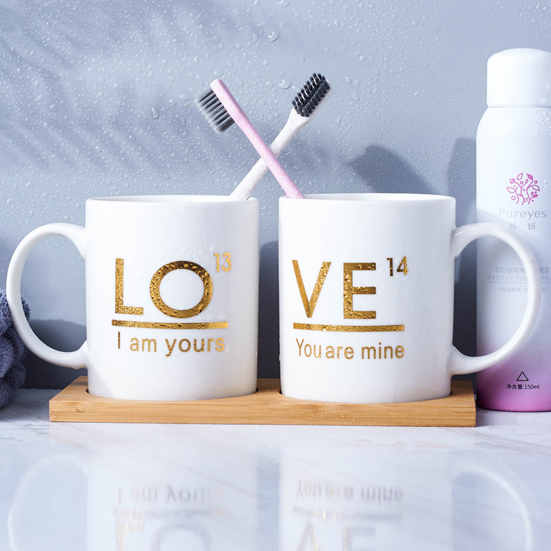 Nordic ceramic wash cup suit for household students cartoon Korea toothbrush cup couple mouthwash cup