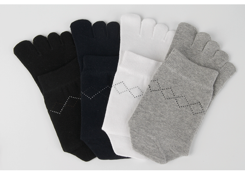 Langsha vớ bốn mùa nam vớ năm ngón chân chia đôi tất trong năm ngón tay vớ nam bốn mùa vớ cotton thể thao vớ vớ nam cổ cao