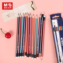Morning light stationery HB triangle wooden pole pencil student exam pencil with rubber wooden pencil AWP30901