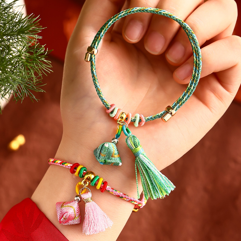 Dragon Boat Festival Colorful Rope Hand-Woven Children's Red String Bracelet Couple Men and Women Bracelet Zongzi Sachet Pendant