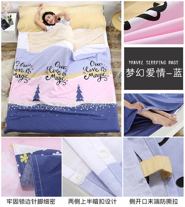 Du lịch bẩn bẩn túi ngủ cotton đơn du lịch đôi di động vệ sinh sheets trong nhà khách sạn khách sạn chống bẩn quilt cover