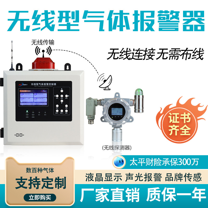 Industrial Combustible Gas Leak Alarm Alcohol Oxygen Carbon Monoxide Leakage Concentration Sensor Wireless Connection-Taobao