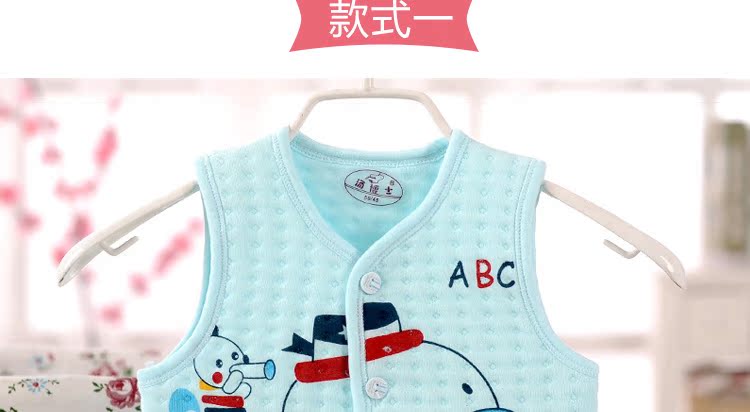 Mùa xuân và mùa thu bé vest nam giới và phụ nữ bé cotton phần mỏng dày quần áo trẻ em không tay vest vest mua 2 tặng 1 miễn phí