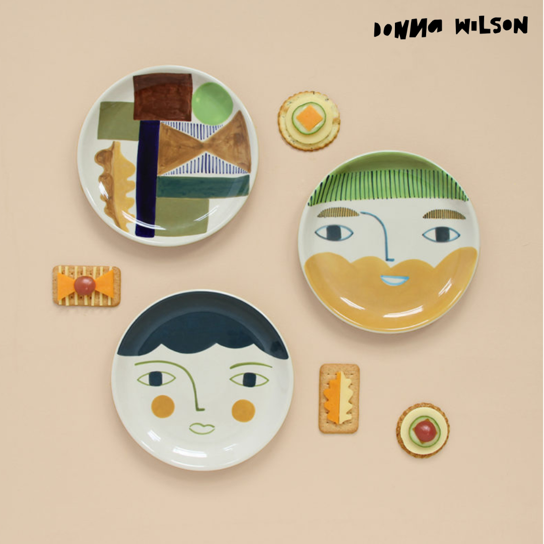 Art plate Donna Wilson British cartoon cute bone china western plate flat plate Nordic Petisan