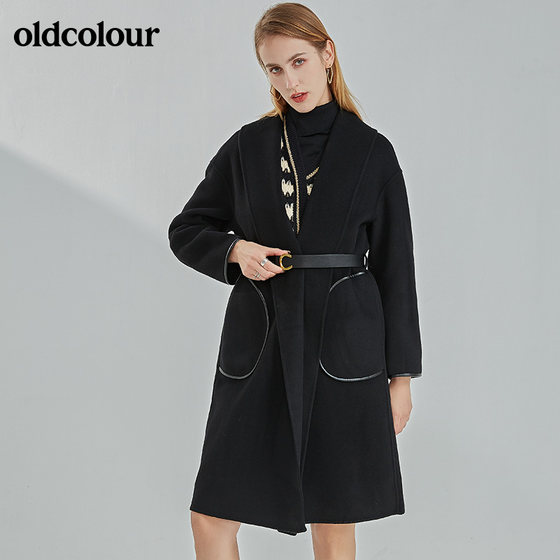 oldcolour2021 새로운 겨울 스타일 패셔너블한 허리 슬리밍 중간 길이 모직 재킷 N41156136