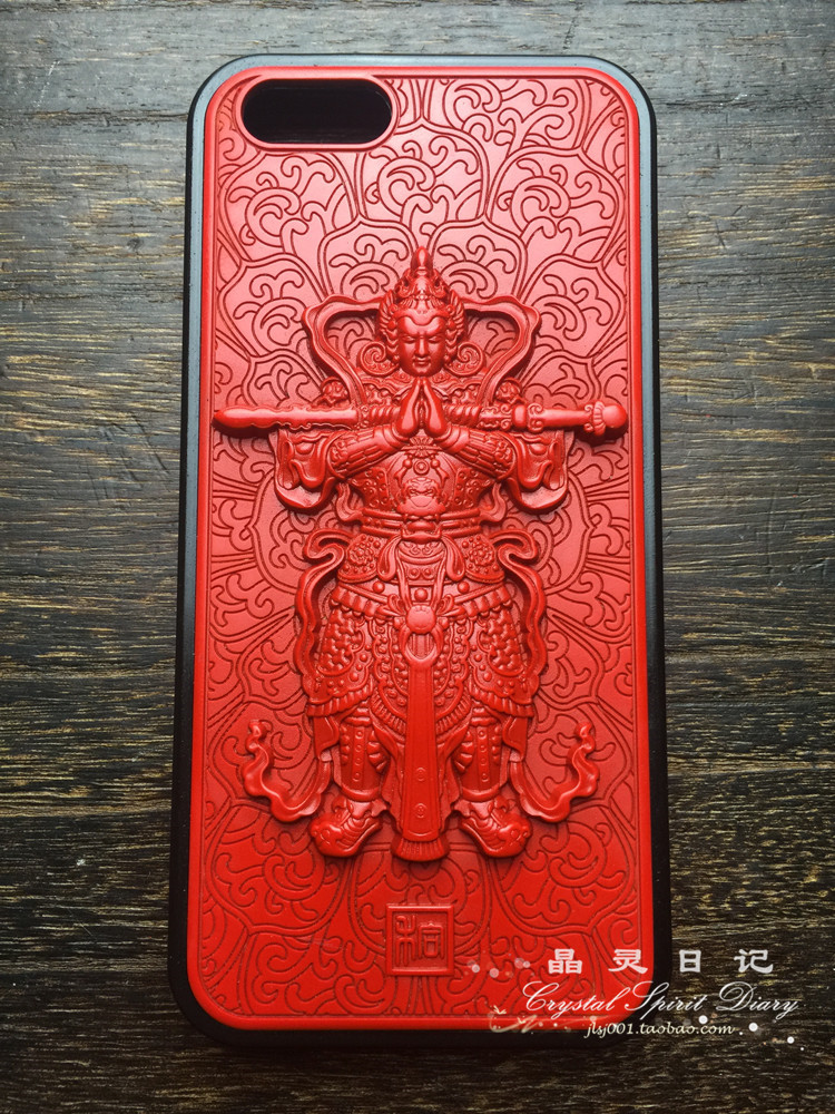 Large paint sculpture paint and red Weto Bodhisattva mobile phone protective shell iPhone 6 7 8Plus 11 12PROMAX