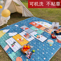  Park picnic mat Outdoor outing portable waterproof ins wind thickening and increasing foldable spring outing lawn moisture-proof mat