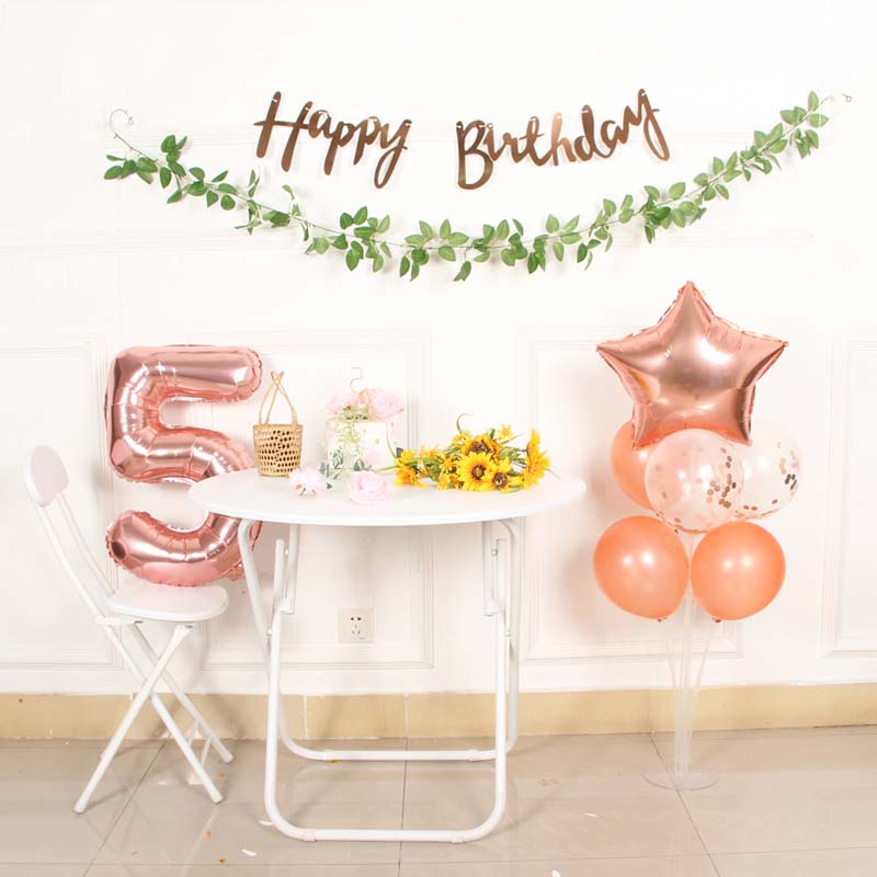 Ins Japan Korean style birthday decoration balloon children's first birthday background wall decoration one year old grab cast la flag 100 days full moon