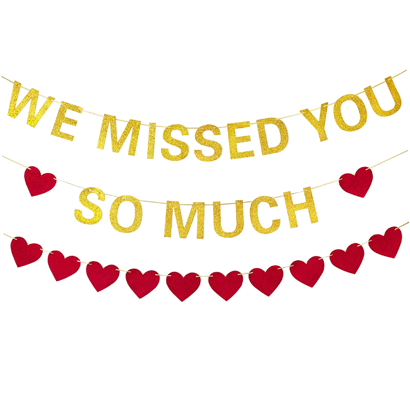 we missed you so much welcomed home ceremony to pull the flag husband veteran retired family reunion