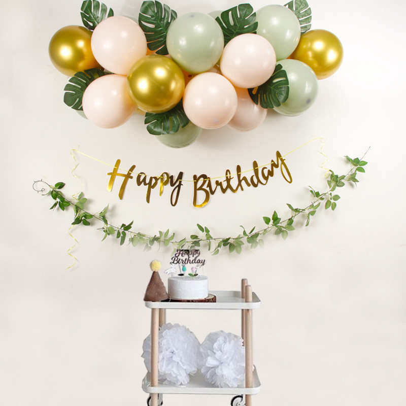 Korea ins children's birthday arrangements Balloon Fields Garden Wind Small Frescoes Birthday birthday baby dress with background wall-Taobao