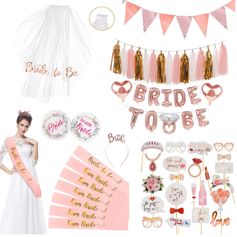 Team Bride to be party decorated shoulder strap letter pull flag chest chapter farewell to single sister bestie supplies