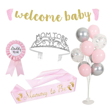 baby shower decorative shoulder strap headband mom to be badge expectant mother welcome baby pie pair layout supplies