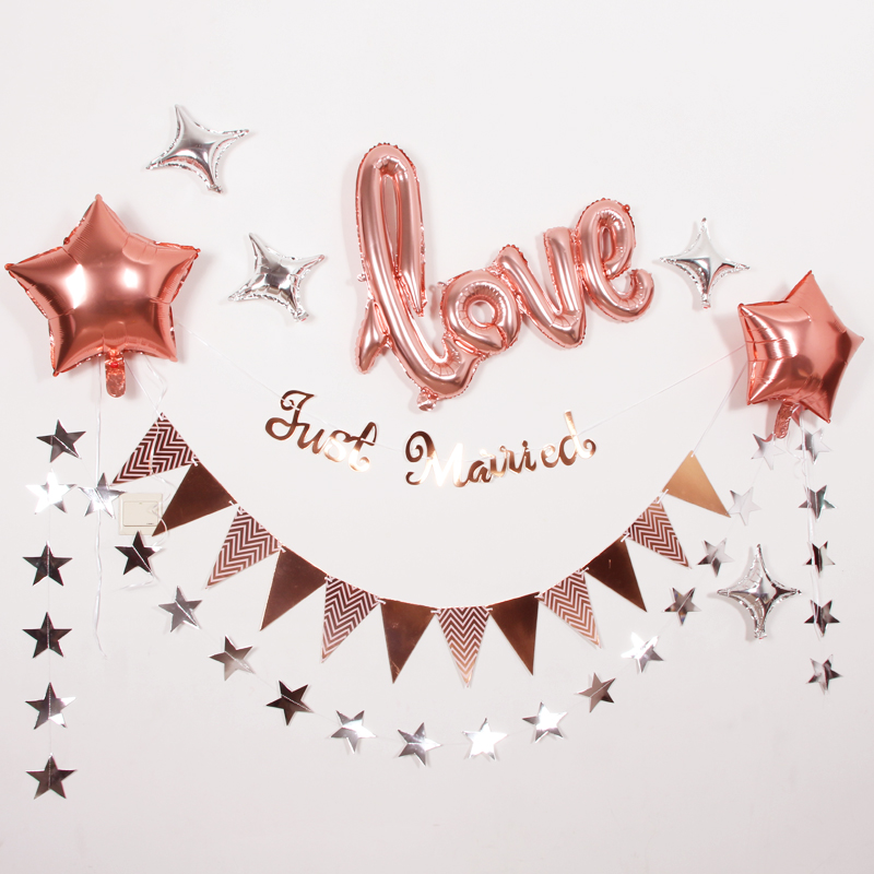 Wedding House Decoration Wedding Scene Arrangement Love Aluminum Film Balloon Wedding Balloon Letters Laflower Bedroom Bedroom House Arrangement