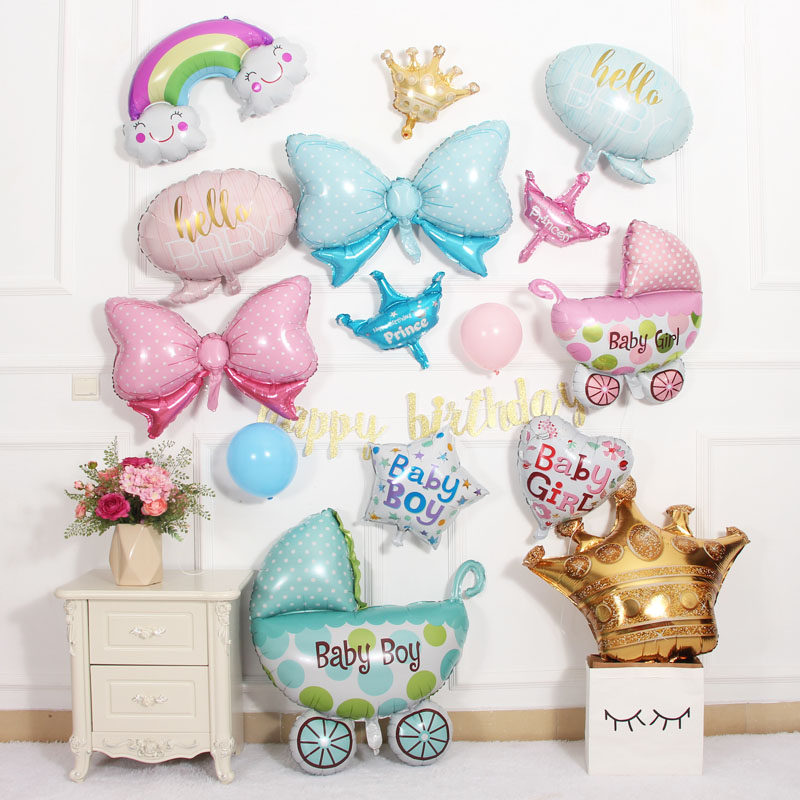 Birthday Arrangement Decoration Cartoon Butterfly Knot Balloon Party Dress Up Children's Birthday Baggy Balloon BabySupplies